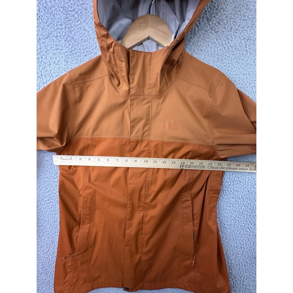 REI Co-op Rainier Rain Jacket Womens Small Orange Hydrowall 2.5 Layer Hooded - Picture 11 of 14
